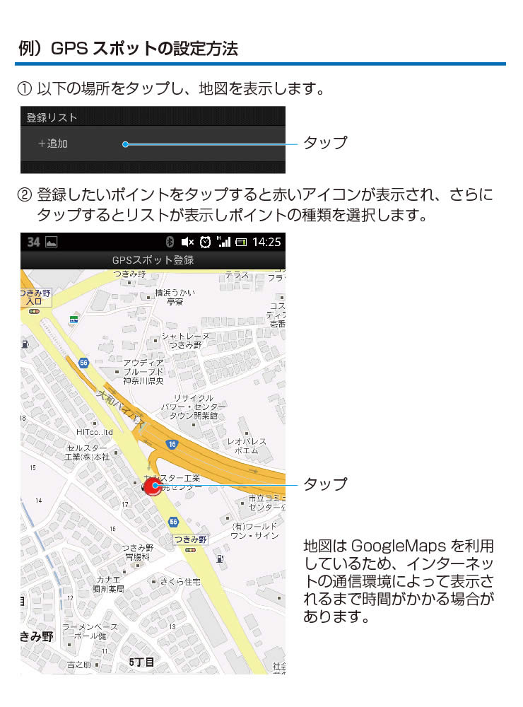 GPSスポットの設定方法